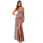 Naiste spagetirihmadega satiinkleit l&otilde;hikuga, kroogitud V-kaelusega, varrukateta ballikleit, merineitsi stiilis pruutneitsi kleit ametlikuks &otilde;htukleidiks XS