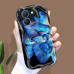 Armas koomiksimustriga kreemjas tekstuuriga korpus, lainelise servaga pehme silikoonkaanega telefoni&uuml;mbris Vivo jaoks Vivo Y18