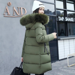 Parkad Naiste Pikad Polsterdatud Jakid Kapuutsiga Mantlid Elegantsed Vabad Vabaaja L tumeroheline v&auml;rv