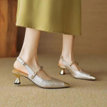 Naiste k&otilde;rge kontsaga sandaalid suvised uued mood Mary Jane elegantsed naised teravatipulised luksuslikud mustad k&otilde;rge kontsaga sandaalid Zapatos Mujer 35