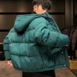 Meeste Harajuku V&auml;rviline Mullmantel Talvejope Meeste T&auml;navamood Hip Hop Parka Korea Kollane Must R&otilde;ivad Puffjoped L