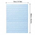 70cm*100cm 3D telliskivimustriga seinapaneelid tapeet DIY veekindel elutuppa, magamistuppa, k&ouml;&ouml;ki, taustaseinakleebised, dekoor 70cmX1m helesinine v&auml;rv