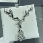 Vintage Kuum Br&auml;nd Naiste Kaelakee Luksuslik Ehtekomplekt Naistele Disainer Ripats Puhtast 925 Sterling H&otilde;bedast Roosa Kuld Lillekujulised Kaelakeed h&otilde;be