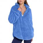 Naiste moekas lukuga pikkade varrukatega laia l&otilde;ikega jakk XL taevasinine v&auml;rv