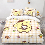 Pom Pom Purin Voodipesukomplektid Tekk Tekikott Voodikate Tekikott Padjap&uuml;&uuml;r 2-3 Osaline Komplekt Laste T&auml;iskasvanute Suurus Multikakujundus EU Single 135x200cm beige