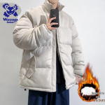 Wassup Sohot Men's Suede-Effect Padded Winter Jacket 4XL