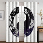 Kuldne Mandala Kuu Kardinad Luksuslikud Boho Aknaeesriided 2 Paneeli Elegantne Elutuba Magamistuba Kodu Dekoratsioon 50W60H(CM)X2PCS&Rod Pocket