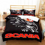 Scania Veoki Logo Voodipesukomplekt Poisid T&uuml;drukud &Uuml;hekohaline Kuninganna Suurus Tekikott Padjap&uuml;&uuml;r Voodi Lapsed T&auml;iskasvanud Mood Kodutekstiil EU Single 135x200cm