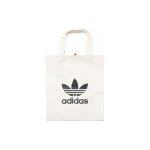 Adidas Originals Puuvillane K&auml;ekott, T&otilde;mblukuga kott, Ostukott, &Otilde;lakott Tavaline Unisex Valge Adidas BQ7569