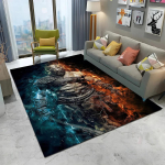 3D God of War M&auml;ngude M&auml;ngur Kratos HD Vaip Vaipkatted Kodu Elutuba Magamistuba Diivan Uksematt Dekoor, Lasteala Vaip Libisemisvastane P&otilde;randamatt 40x60cm black