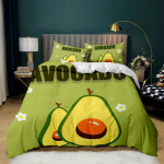 Avokaado Tekikoti Komplekt Avokaadod Voodipesukomplekt Armsad Puuviljad Tekikott Queen Troopiline Botaaniline Koomiks Pol&uuml;ester Tepitud Kate 70x133cm 2pcs