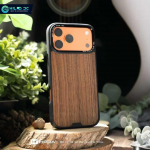 Hoda Natural Hard Walnut s&otilde;jalise klassi p&otilde;rutuskindel &uuml;mbris &uuml;hilduv iphone 17 pro &uuml;mbris s&otilde;rmej&auml;ljevastane magnetiline 17 pro max &uuml;mbris luksus iPhone 17 Pro