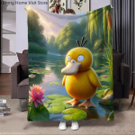 Jaapani Anime Pokemon Multifilm Psyduck Flanellitekk Kodu Diivan L&otilde;unapaus Soe Pehme Kohev Tekk Lapsed &Otilde;pilased Lapsed Kingitus 30x40in