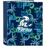 Classeur &agrave; 4 anneaux Safta EL NI&Ntilde;O GLASSY - Qualit&eacute; et r&eacute;sistance - 27 x 6 x 33 cm - Bleu marine sinine