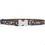 Red Dingo - Collier Design pour chien - Marron pois bleus Unique pruun