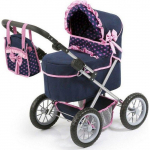 Landau pour poup&eacute;e - REIG - TRENDY WALK - Pliable - Poign&eacute;e r&eacute;glable - Sac &agrave; main inclus sinine