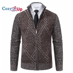 Cozy Up Meeste kampsunid T&auml;islukuga klassikaline pehme kootud kardiganjakk taskutega 3XL hall