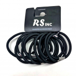 RSINC Mustad juuksekummid Ponisaba hoidjad Elastsed juukseribad -12 TK MUSTAD JUUKSEKUMMID (12 tk)