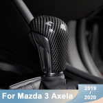 Carbon fibe Car Gear Head Shift Knob Cover Gear Shift Handle Trim Sticker For Mazda 3 Axela CX-30 CX30  Accessories Carbon fiber
