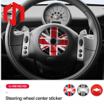 1Pcs Steering wheel Trim Sticke Shell Center Panel ABS Plastic Sticker For Mini Cooper R50 R52 R53 Sticker Accessory Car Styling union jack-1pcs