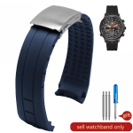 Silikoonist k&auml;ekella rihm Citizen City Air Eagle Jy8035-04e 8030 jaoks Veekindel Higikindel Kummist Meeste Silikoonosad 23mm 22mm black