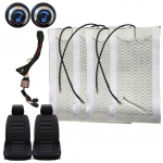 12V Universal Car Covers 2 Seats 4 Pads Carbon Fiber Heated Seat Heater heating 6 Level Switch Winter Warmer