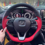 Hand-stitched leather suede car steering wheel cover for Honda Accord 10 2018 ight Auto Parts 2