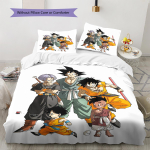 DRAGON BALL Muster Voodipesu, Tekikomplekt Tekikate Padjap&uuml;&uuml;r Kodu S&uuml;nnip&auml;evakingitus (1 * tekikott + 2 * padjap&uuml;&uuml;ri, ilma s&uuml;damikuta) 135x200cm gray