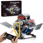1:1 Superauto V8 mootori ehitusklotside komplekt MOC klotsid Tehniline mudel Montaažim&auml;nguasjad LED APP RC auto tarvikud With box