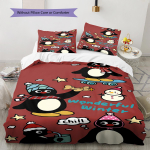 PINGU mustriga voodipesu, Tekikomplekt Tekikott Padjap&uuml;&uuml;r Kodu S&uuml;nnip&auml;evakingitus (1 * tekikott + 2 * padjap&uuml;&uuml;ri, ilma s&uuml;damikuta) 135x200cm