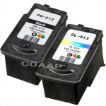 Cartouche d'encre Canon PG-512 CL-513 - Rechargeable - Noir et Tri-couleur - Pack de 2