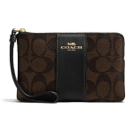 Coach Corner Zip 16 Monogrammiga L&otilde;uend ja Nahk Sidur Naiste Sidur Tume-Pruun 58035-IMAA8 Gift Box Set (Basic Set+Yellow Box)