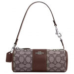 Coach Nolita 20 Klassikaline Monogramm T&otilde;mblukuga Sulgemine Kangas ja Nahk Silindrikujuline &Otilde;lakott V&auml;ikesed Naiste kotid Tume-pruun CU989-SVS8S Basic Set (Bag+Dust Bag)
