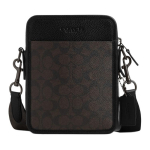 Coach Sullivan 16 T&otilde;mblukuga Sulgemine Br&auml;ndi Ripats Kaetud L&otilde;uendist Crossbody Kott V&auml;ikesed Meeste kotid P&auml;hklipruun Must CW388-QBXAM Basic Set (Bag+Dust Bag)