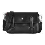 Montblanc Meisterst&uuml;ck Heksagonaalne Valge T&auml;he Logo Eemaldatav Nahast &Otilde;larihm Vasikanahast Messenger Bag Mini Meeste kotid Must 198785 Basic Set (Bag+Dust Bag)