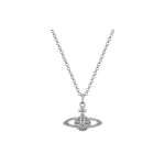Vivienne Westwood Mini Bas Relief Klassikaline Relief Kristall Ripats Hooajaline Piiratud Platineeritud Kaelaehe Unisex kaelaehe 63020086-02P218 Box+Shopping Bag