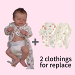 50cm Elutruu Reborn Beebinukk, Veekindel Vin&uuml;&uuml;l, K&auml;sitsi Juurdunud Juuksed, V&auml;&auml;rtuslik Vastss&uuml;ndinu Kingitus baby + 2pcs replace clothing
