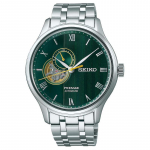 SEIKO Presage sarja elu veekindel automaatne/manuaalne mehaaniline liikumine terasest rihm 41,8 mm meeste k&auml;ekell roheline sihverplaat SSA463 sinine
