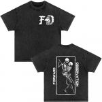 Forward Observations Group Kolju Prindiga T-s&auml;rk Meeste Vintage Pesu Must &Uuml;le suurusega Streetwear Puuvillane L&uuml;hikeste varrukatega Unisex T-s&auml;rgid M