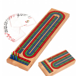 Puidust Cribbage Lauam&auml;ng Klassikaline 3-rajaline Cribbage laud 9 Cribbage pulgaga Kaasaskantav kaardilaudm&auml;ng t&auml;iskasvanutele siseruumides ja &otilde;ues
