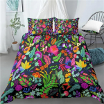 Kodu elamine Luksuslik 3D lilleprindiga 2/3-osaline mugav tekikott padjap&uuml;&uuml;r voodipesukomplekt Queen ja King EU/USA/AU suurus 135x200cm