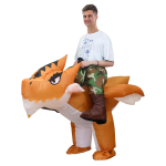 Sarvedega draakoni t&auml;ispuhutav kost&uuml;&uuml;m, t&auml;iskasvanutele 150-190cm oranž