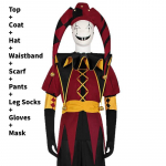 The Freak Circus Pierrot Cosplay Kost&uuml;&uuml;m Maskiga Halloweeni ja Teemapeoks XXL