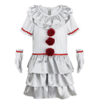 Halloween It Klouni rollim&auml;ngu kost&uuml;&uuml;mikomplekt Laste kleit rollim&auml;nguks XL=160CM white