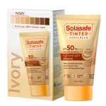 Solasafe toonitud elevandiluu p&auml;ikesekaitsekreem SPF 50 | Laia spektriga kaitse | Kerge koostis | Sobib k&otilde;ikidele nahat&uuml;&uuml;pidele |