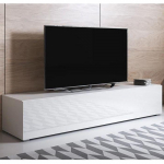TV-kapp - LUKE H2 - 160 x 32 x 40cm - Valge L&auml;ikiv viimistlus - 3 sahtlit