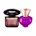Versace N&auml;idise Proovipakett EDP Eau de 26689481 - Kaheosaline komplekt: T&auml;heline &Ouml;&ouml; Kristall Naiste Parf&uuml;&uuml;m 5ml + P&auml;ikeseloojangu Unistuste Laul Naiste Parf&uuml;&uuml;m 5ml oranž