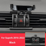Autos&otilde;iduki mobiiltelefonihoidik Skoda Superb 3 2 2022 - 2016 jaoks Kinnitused Klamber Alus P&ouml;&ouml;ratav Tugi Tarvikud 3 V&auml;rvi must