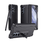 Samsung Z Fold 8 Ultra 7 6 5 4 3 jaoks T&auml;ielik keha Hinge Stand Pliiatsihoidja Armor P&otilde;rutuskindel PC K&otilde;va &uuml;mbris + Eesmine karastatud klaas Opp Bag&For Samsung Galaxy Z Fold 4 must