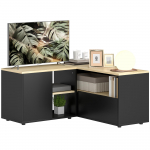 Nurgeline telerikapp, telerialus kuni 40 tolli, 2 kapi ja 3 ni&scaron;iga, 90 x 90 x 45 cm, tamm ja must 90 x 90 x 45 cm
